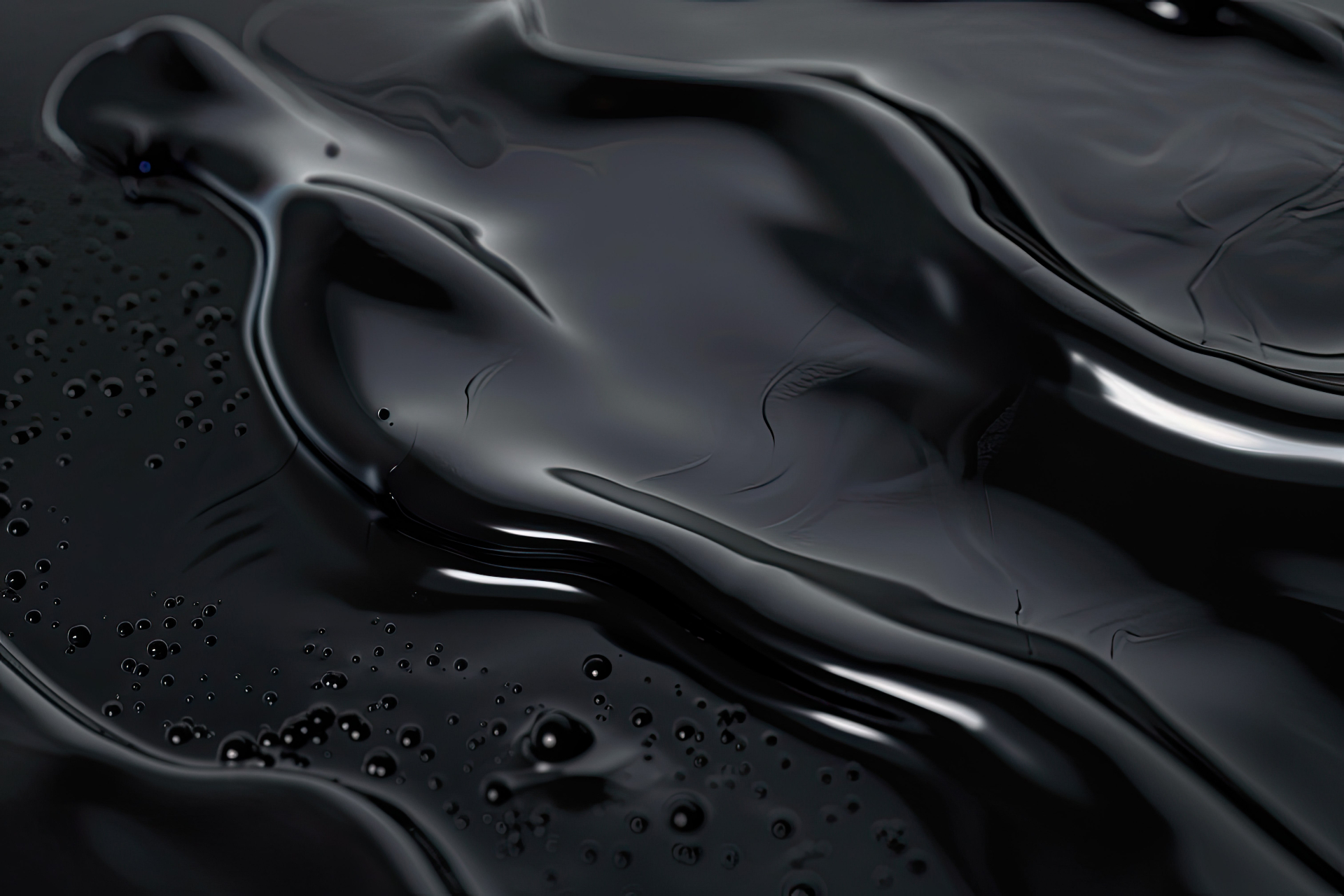 Recovered oil surface, close-up